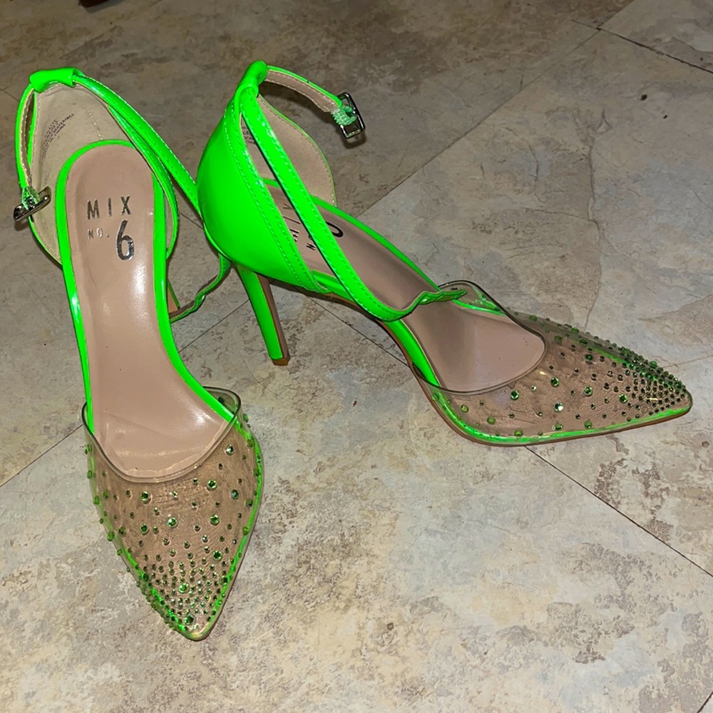 Neon green heels